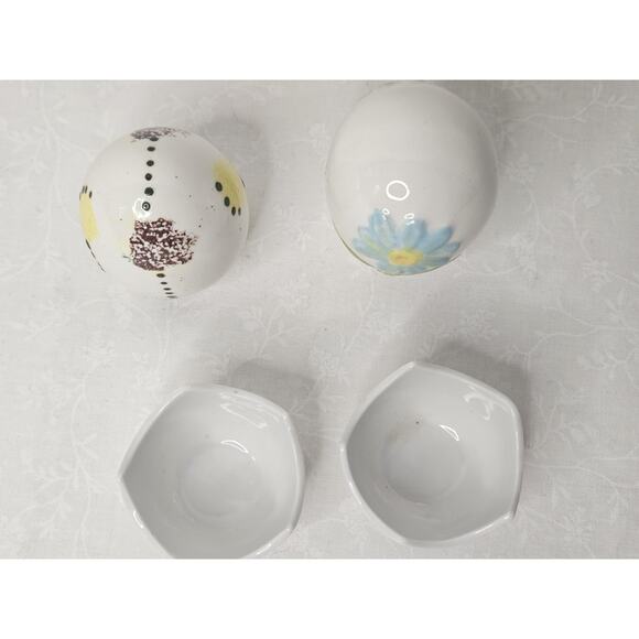 Vintage Painted Ceramic Eggs 2” Tall CCCC Colonial Candle Company 4 PC Set - Picture 5 of 10